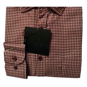 NEW DANIEL K men's long sleeve dotted dress shirt in burgundy